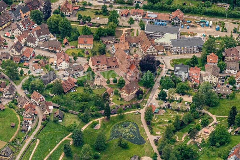 Aerial image Klosterreichenbach - Historischer Ortskern mit Kirche in in Klosterreichenbach, Gemeinde Baiersbronnin Klosterreichenbach in the state Baden-Wuerttemberg, Germany