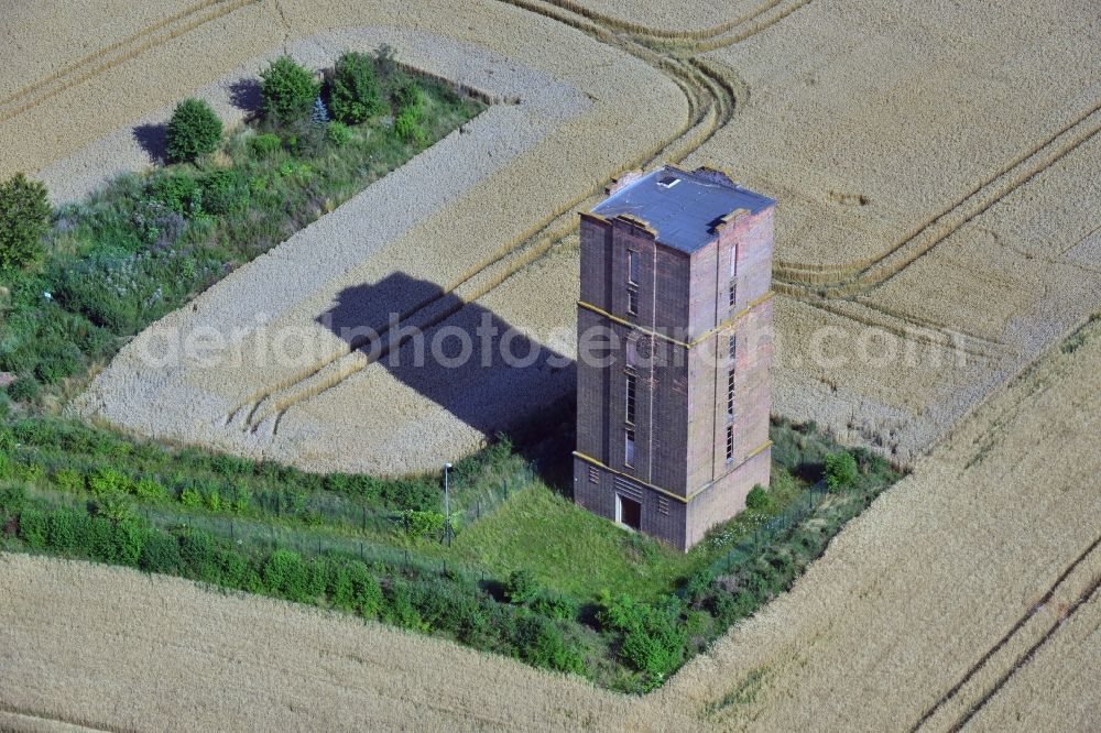 Langendorf from above - Historic Water Tower Obergreisslau on the outskirts of Langendorf in Saxony-Anhalt