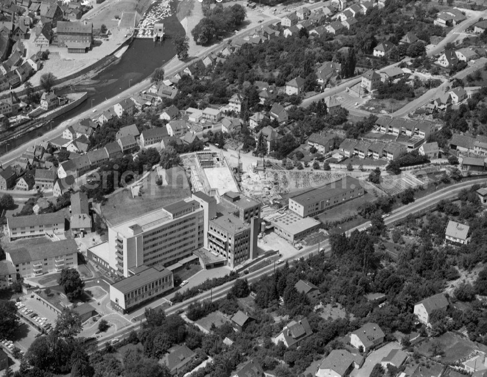 Aerial image Waiblingen - Skyscraper on the hospital grounds of Waiblingen in the state Baden-Wuerttemberg, Germany
