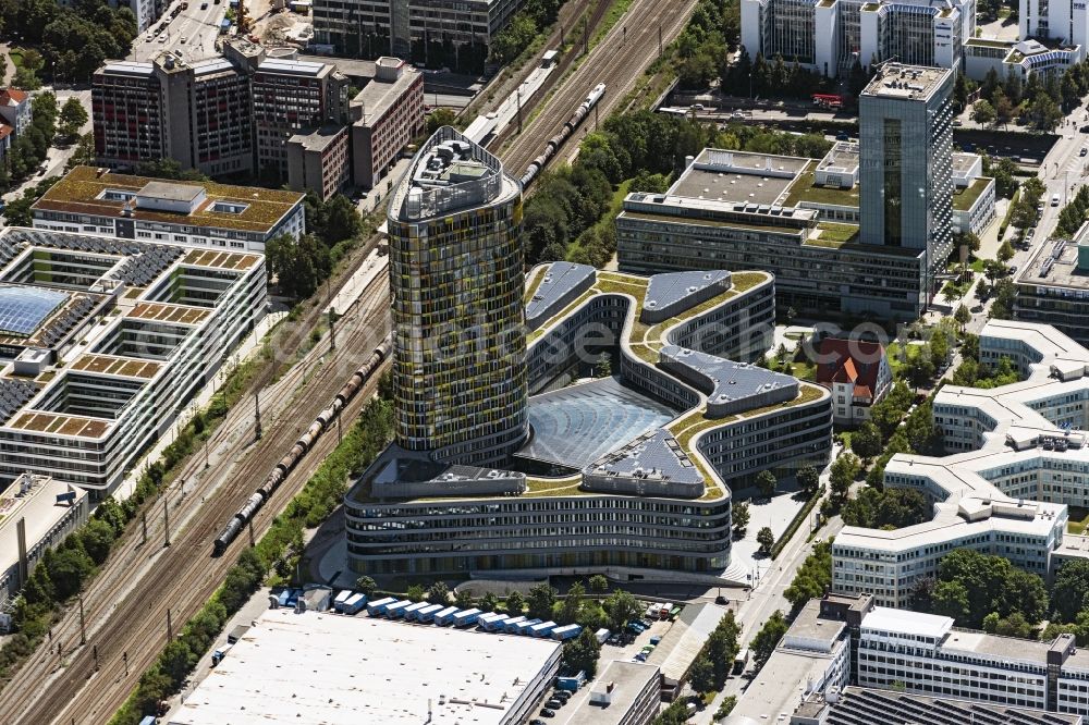 Aerial photograph München - High-rise ensemble of ADAC Zentrale in the district Sendling-Westpark in Munich in the state Bavaria, Germany