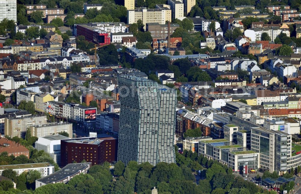 Aerial image Hamburg - Skyscraper - Ensemble - complex Dancing Towers on the Reeperbahn in Hamburg