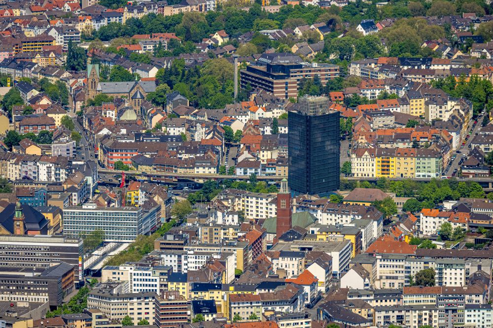 Aerial image Hagen - High-rise buildings Agentur fuer Arbeit on Koernerstrasse in Hagen at Ruhrgebiet in the state North Rhine-Westphalia