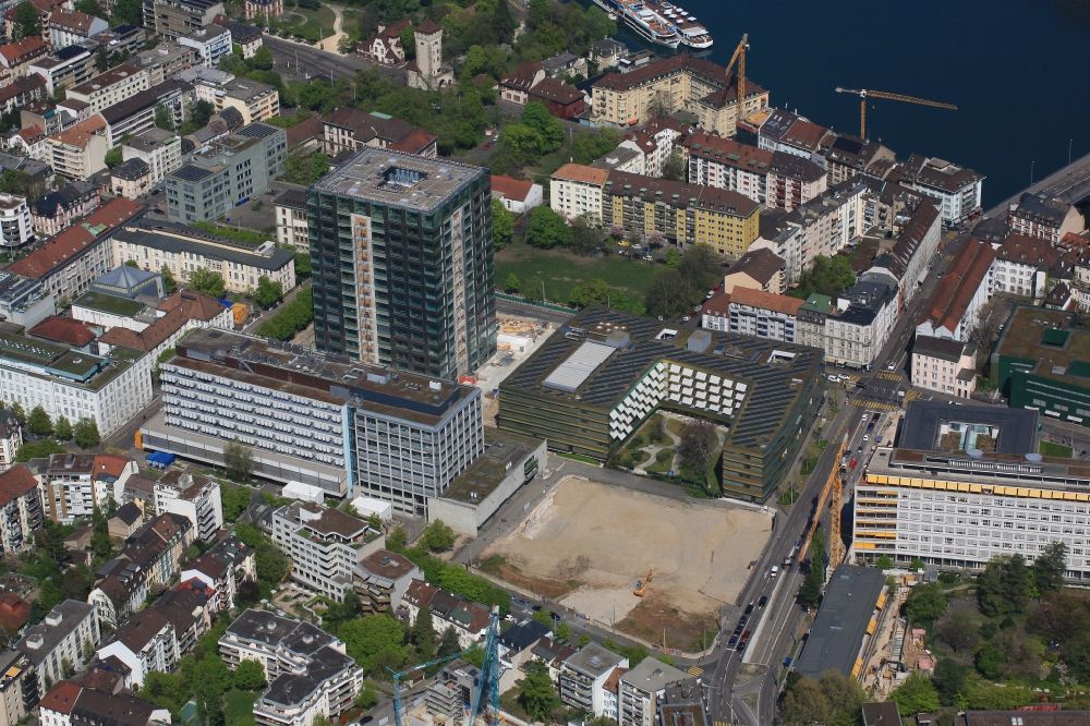 Basel from the bird's eye view: High-rise building and Biocenter of the university Basle in Basle in Switzerland