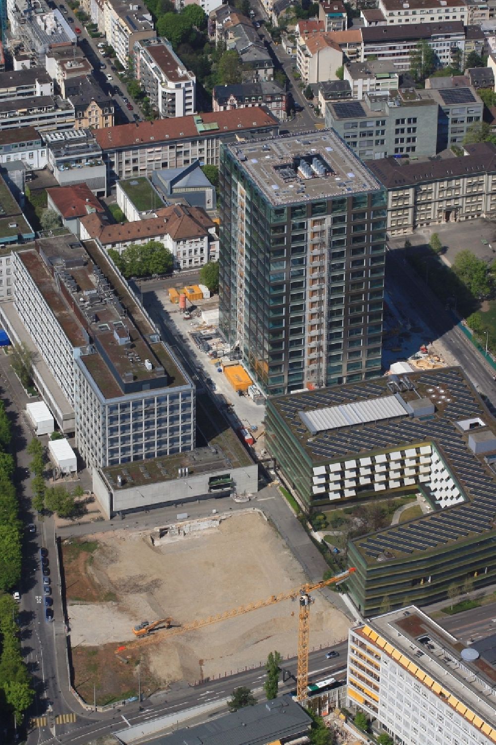 Aerial photograph Basel - High-rise building and Biocenter of the university Basle in Basle in Switzerland