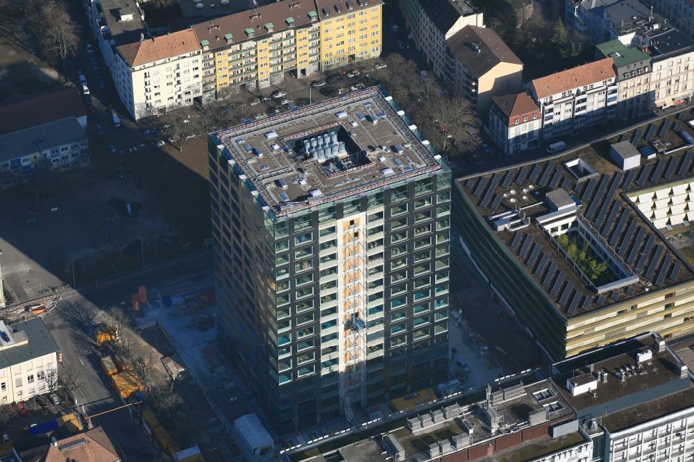 Aerial image Basel - High-rise building and Biocenter of the university Basel in the district Am Ring in Basel in Switzerland