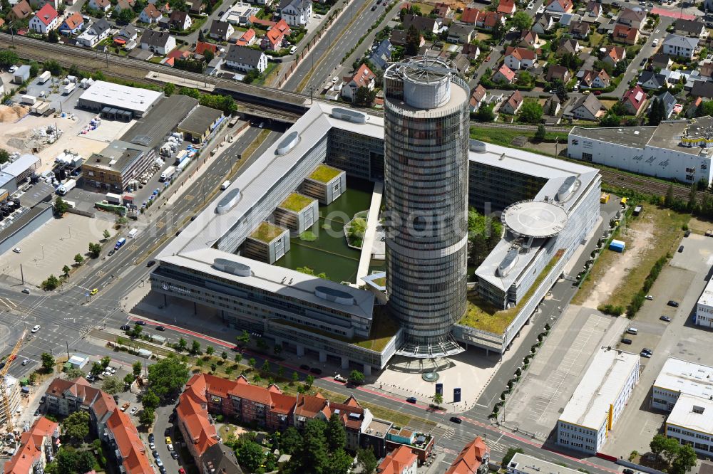 Aerial image Nürnberg - High-rise buildings Nuernberger Versicherungsgruppe on Ostendstrasse in Nuremberg in the state Bavaria
