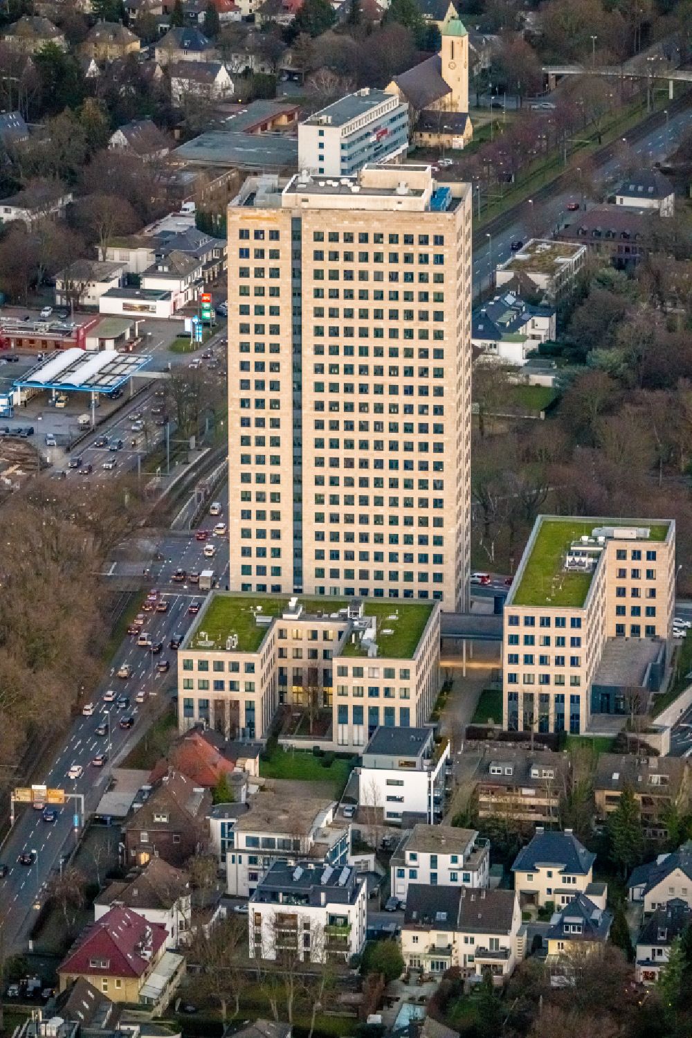 Dortmund from the bird's eye view: High rise building of the Commerzbank in the Westfalentower in the district the city centre east in Dortmund in the federal state North Rhine-Westphalia