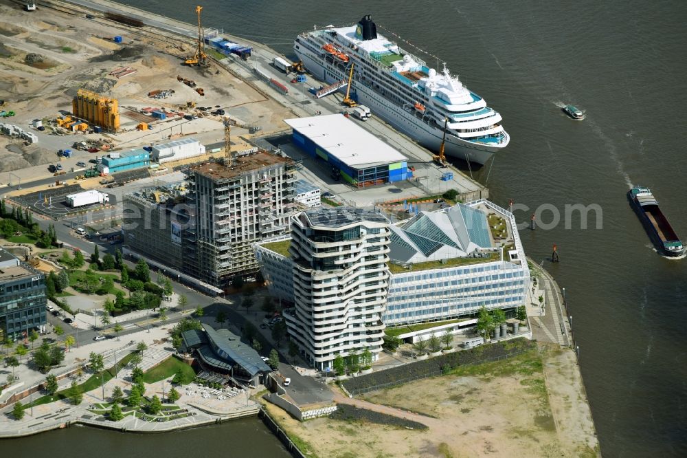 Aerial image Hamburg - High-rise buildings Marco-Polo-Tower of Unilever Deutschland Holding GmbH in Hamburg, Germany