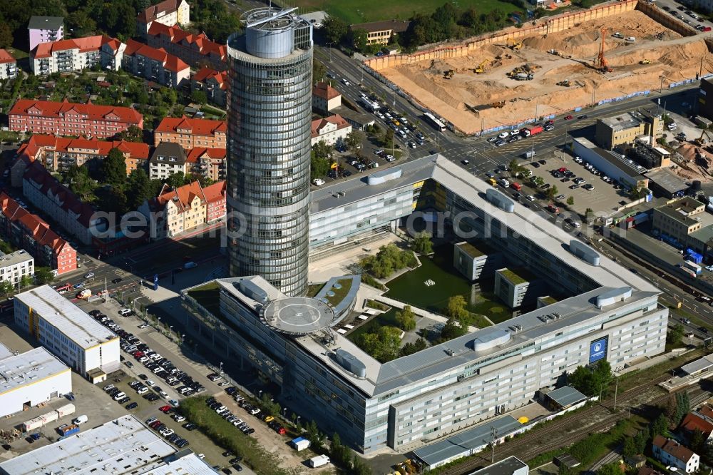 Aerial photograph Nürnberg - High-rise buildings Nuernberger Versicherungsgruppe on Ostendstrasse in Nuremberg in the state Bavaria