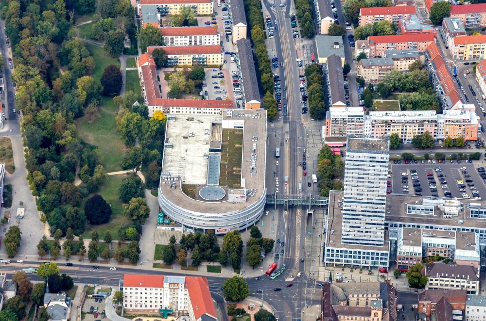 Aerial image Frankfurt (Oder) - High-rise buildings DER ODERTURM on Lenne Passagen in Frankfurt (Oder) in the state Brandenburg
