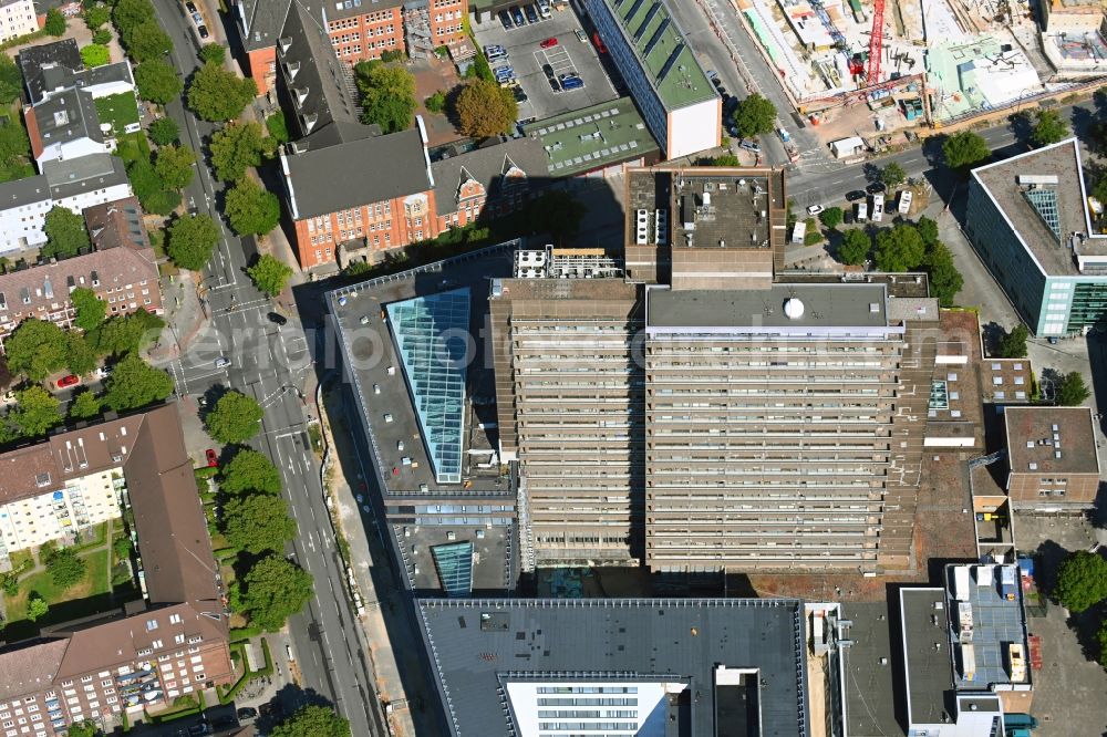 Aerial photograph Hamburg - High-rise building of the university in the district Rotherbaum in Hamburg, Germany