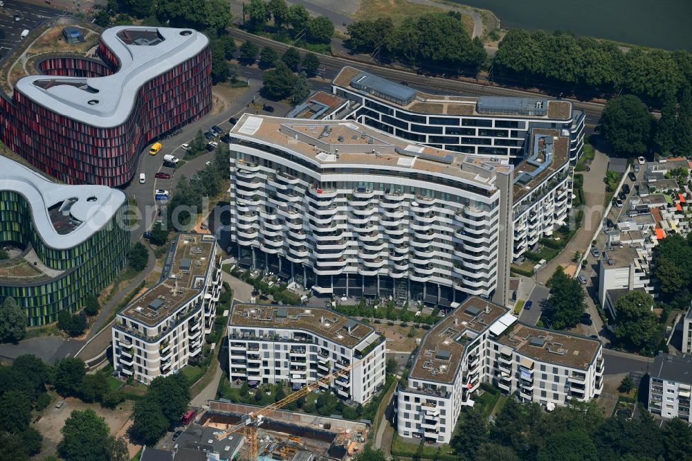 Aerial image Köln - High-rise building in the residential area Flow Tower on Gustav-Heinemann-Ufer in the district Bayenthal in Cologne in the state North Rhine-Westphalia, Germany