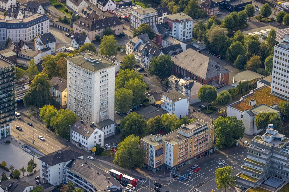 Siegen from the bird's eye view: High-rise building in the residential area on Koblenzer Strasse in the district Hammerhuette in Siegen at Siegerland in the state North Rhine-Westphalia, Germany