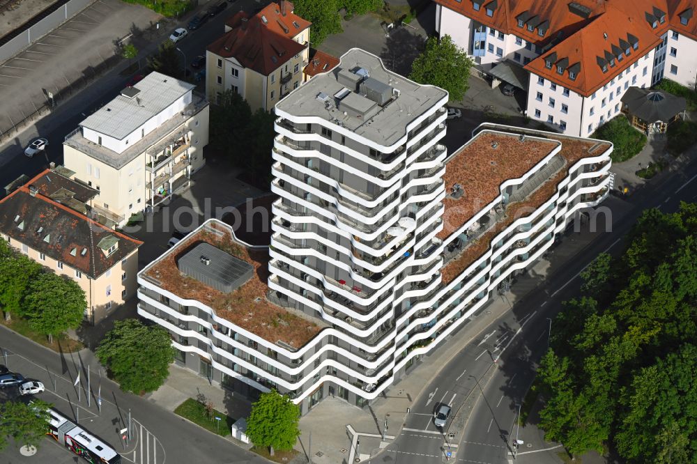 Aerial photograph Ingolstadt - High-rise building in the residential area IN-Tower in the district Gerolfing in Ingolstadt in the state Bavaria, Germany