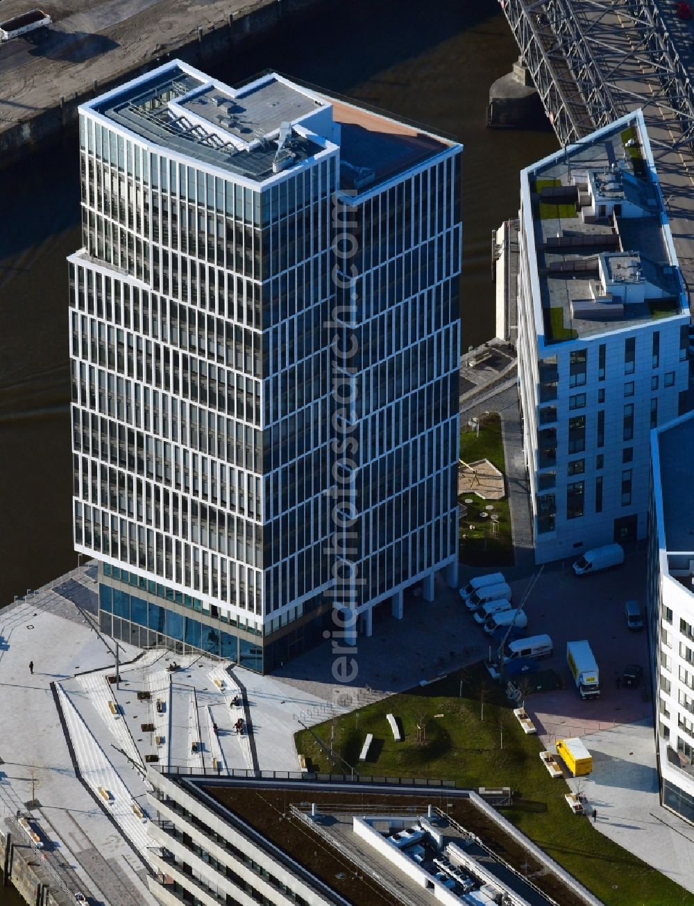 Hamburg from above - Build a new office and commercial building Intelligent Quarters in of Hafen City in Hamburg, Germany