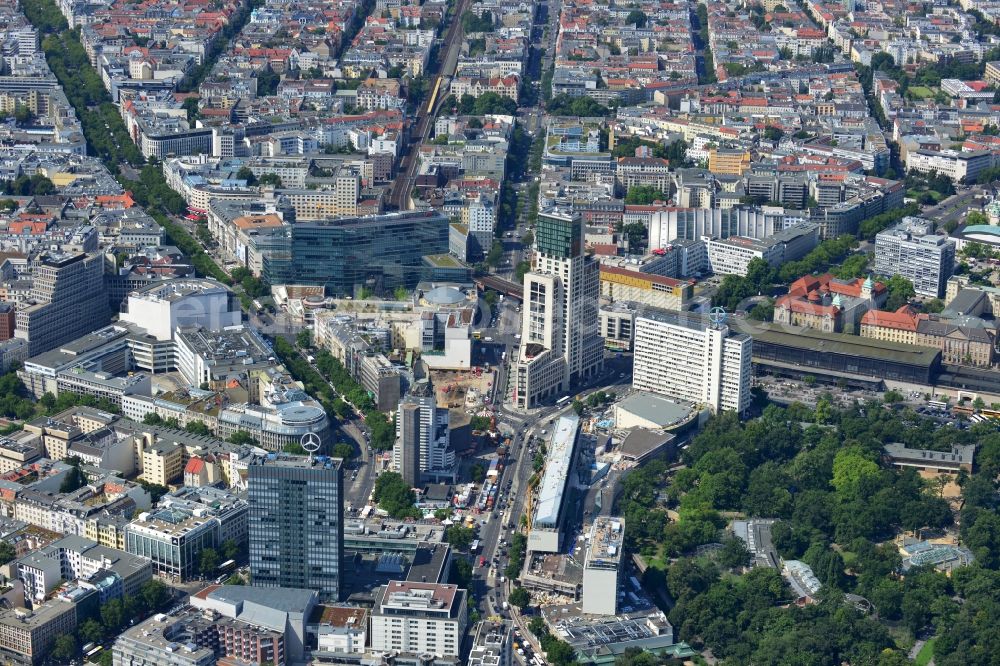 Aerial image Berlin - The newly constructed high-rise Zoofenster in the City West train station Charlottenburg ZOO