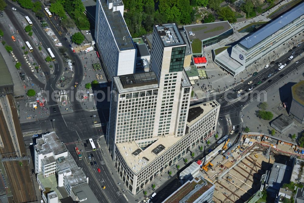 Berlin from the bird's eye view: The newly constructed high-rise Zoofenster in the City West train station Charlottenburg ZOO