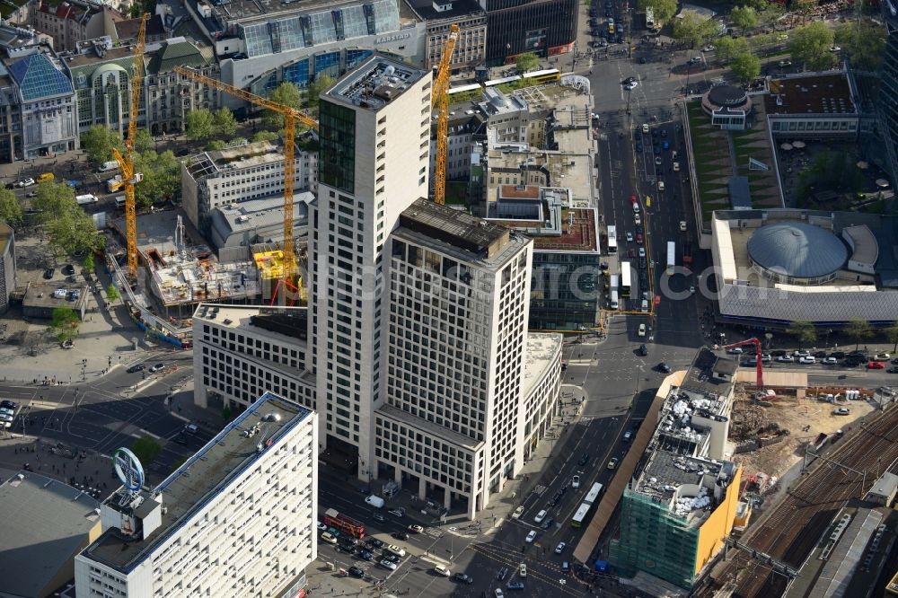 Berlin from above - The newly constructed high-rise Zoofenster in the City West train station Charlottenburg ZOO