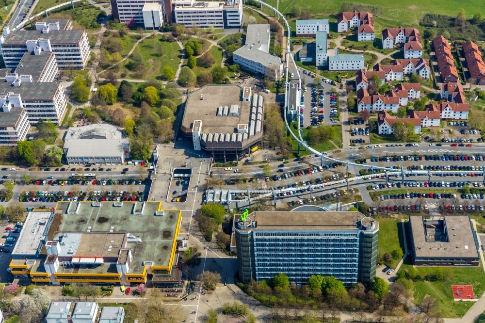 Aerial photograph Dortmund - View at the terrace high-rise complex Hannibal in the district of Barop in Dortmund in the federal state North Rhine-Westphalia