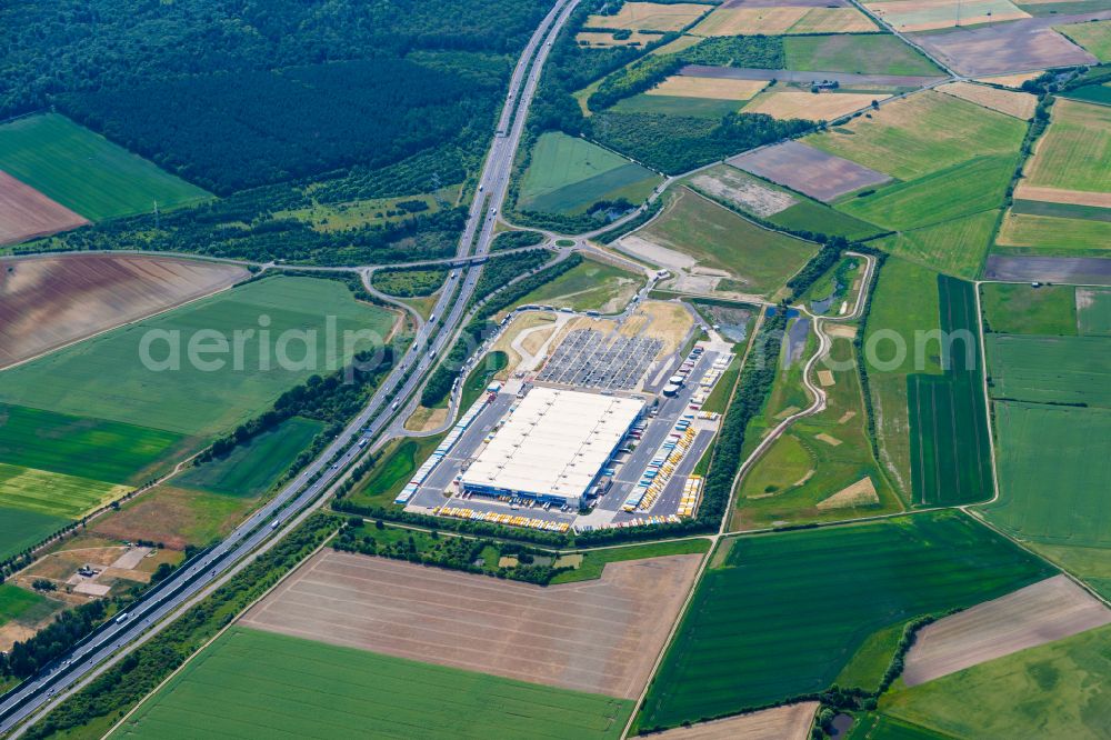 Aerial photograph Mariental - High-bay warehouse building complex and logistics center on the premises Amazon Digital Germany GmbH in Mariental in the state Lower Saxony, Germany