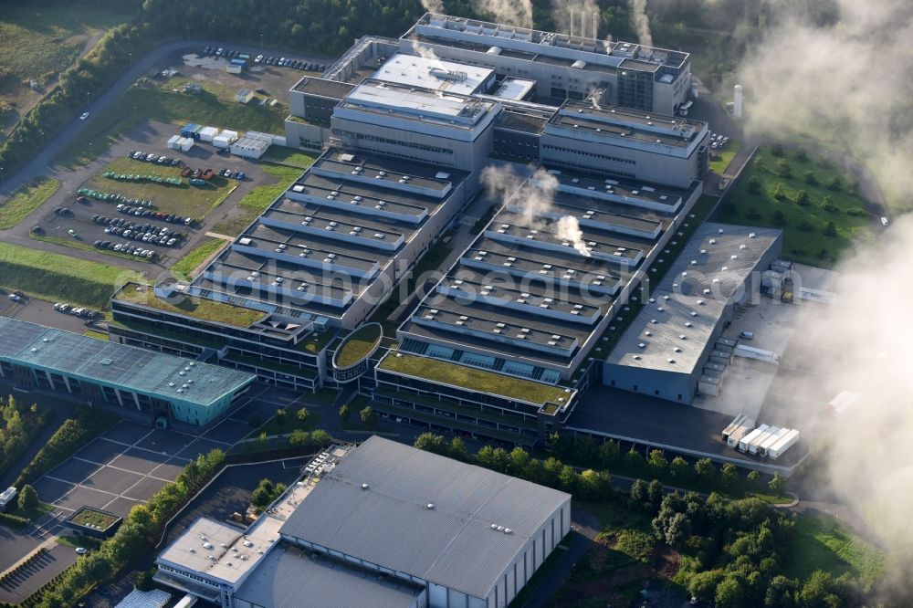 Melsungen from above - High-bay warehouse building complex and logistics center on the premises of EDEKA Handelsgesellschaft Hessenring GmbH in Melsungen in the state Hesse, Germany