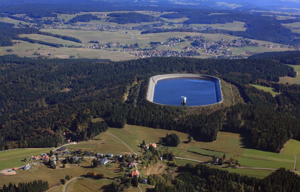Aerial image Herrischried - High storage basin of the Schluchseewerk AG in Herrischried in the state Baden-Wuerttemberg