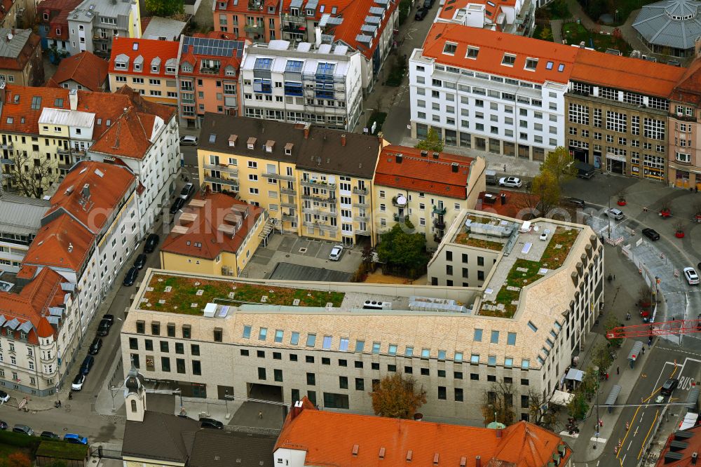 Aerial photograph München - Hotel Miano on Pasinger Marienplatz in the district Pasing-Obermenzing in Munich in the state Bavaria, Germany