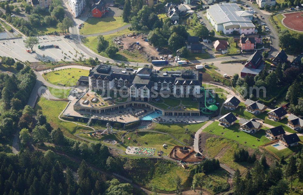 Aerial image Oberhof - Hotel complex of The Grand Green - Familux Resort on Tambacher Strasse in Oberhof in the state Thuringia, Germany