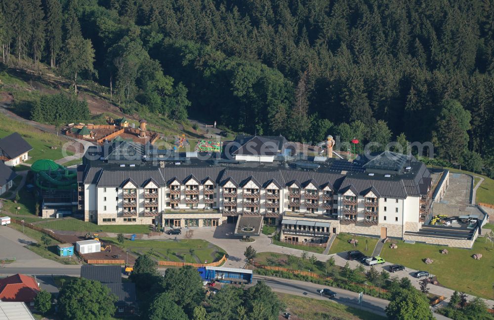 Aerial image Oberhof - Hotel complex of The Grand Green - Familux Resort on Tambacher Strasse in Oberhof in the state Thuringia, Germany