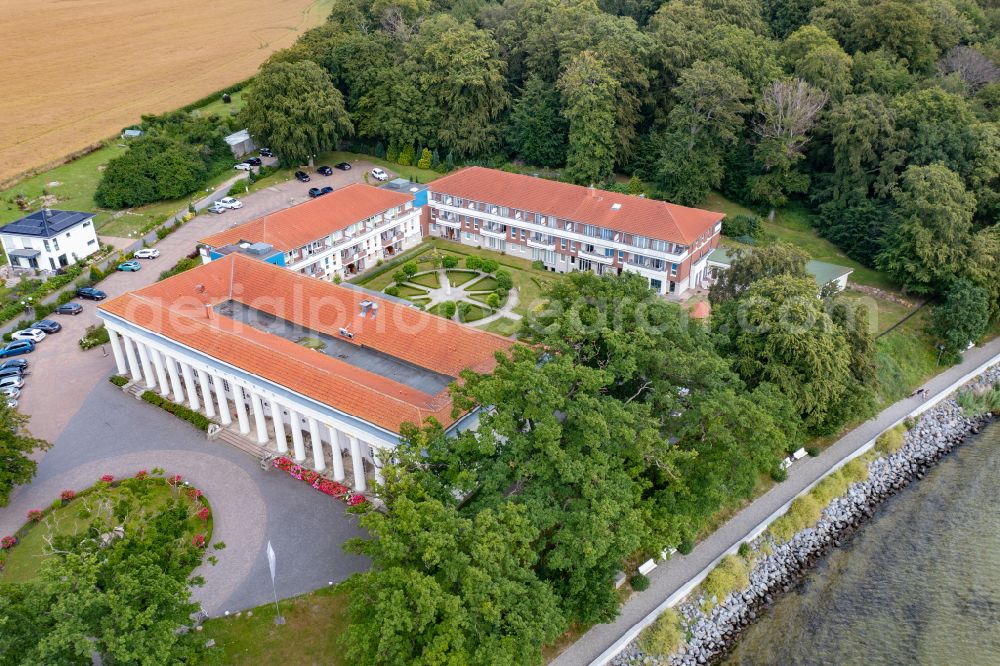 Aerial image Putbus - Complex of the hotel building Hotel Badehaus Goor in Putbus in the state Mecklenburg - Western Pomerania, Germany