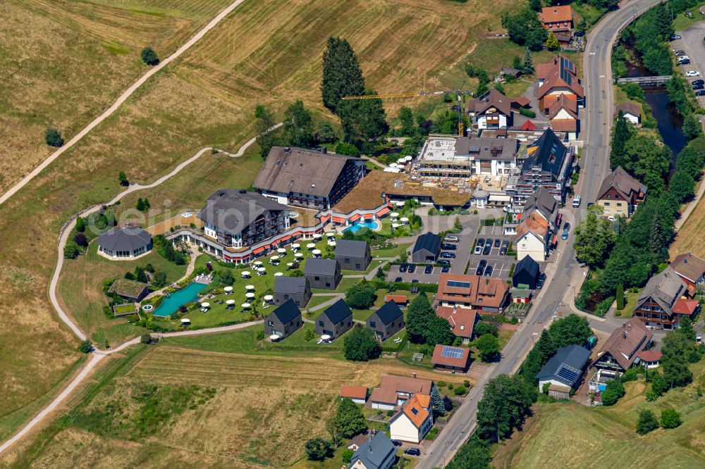 Aerial image Obertal - Complex of the hotel building Hotel Engel Obertal - Wellness & Genuss Resort on street Rechtmurgstrasse in Obertal at Schwarzwald in the state Baden-Wuerttemberg, Germany