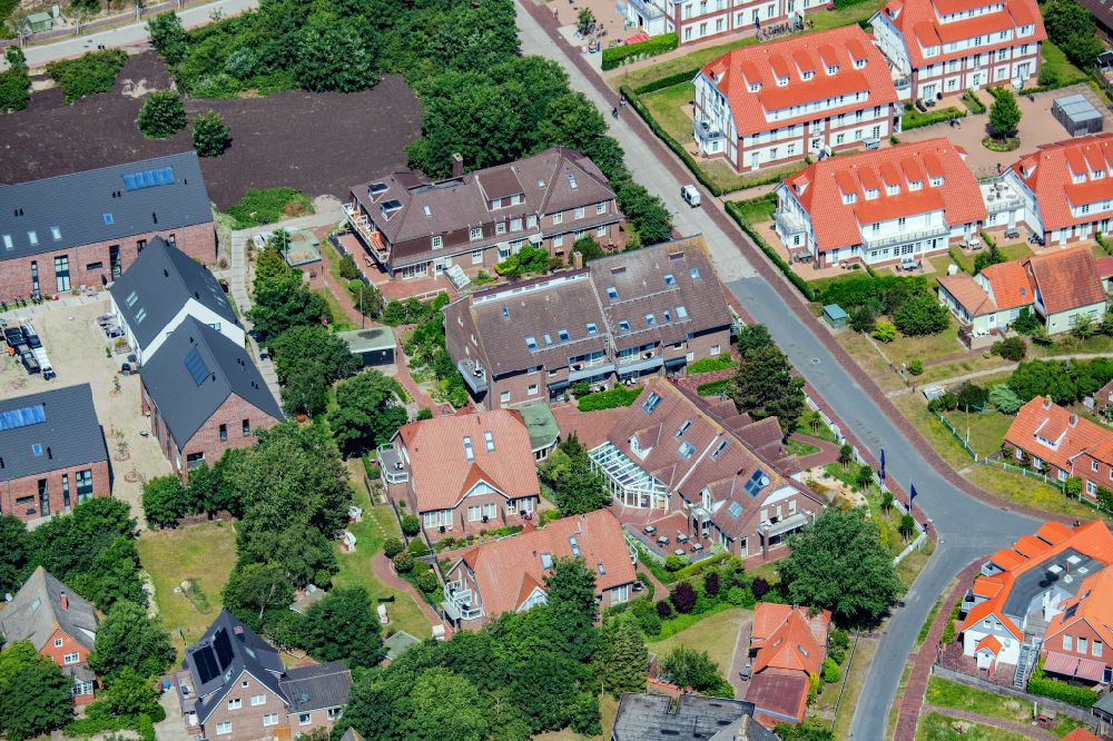 Langeoog from the bird's eye view: Complex of the hotel building Hotel Upstalsboom Langeoog in Langeoog on island Langeoog in the state Lower Saxony, Germany