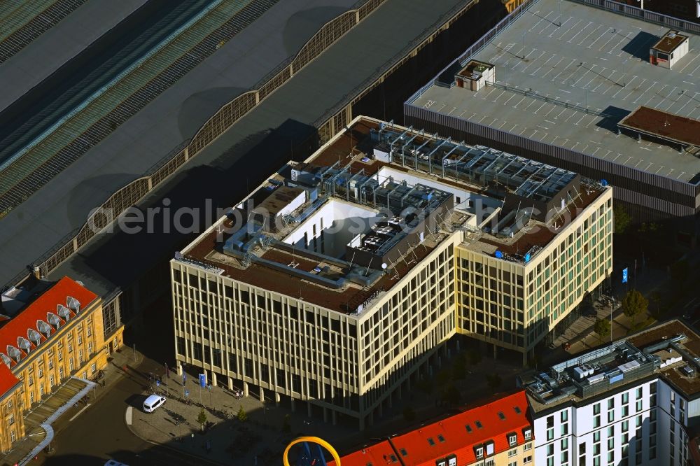 Leipzig from the bird's eye view: Hotel complex of H-Hotels AG in Leipzig in the state Saxony, Germany