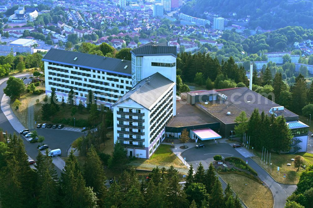 Aerial image Suhl - Complex of the hotel building Ringberghotel on street Ringberg in Suhl at Thueringer Wald in the state Thuringia, Germany