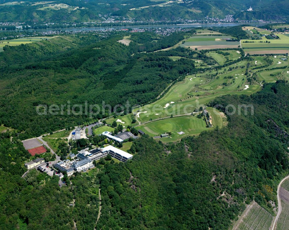 Aerial photograph Boppard - Complex of the hotel building Des Romantik Hotel Klostergut Jakobsberg in Boppard in the state Rhineland-Palatinate, Germany
