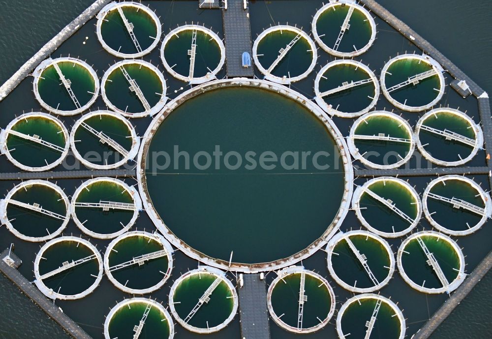 Aerial photograph Stechlin - Sea laboratory on the water surface of the Stechlinsee in the state of Brandenburg