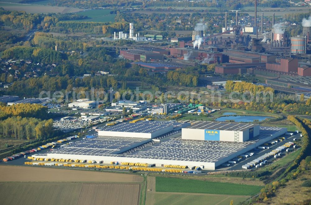 Salzgitter from the bird's eye view: Seat of the IKEA Distribution Services GmbH in Salzgitter im Bundesland Niedersachsen in Salzgitter in Lower Saxony