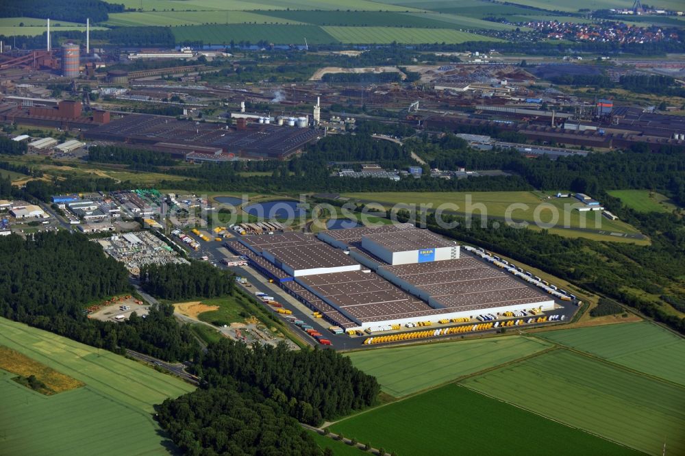 Aerial photograph Salzgitter - Seat of the IKEA Distribution Services GmbH in Salzgitter im Bundesland Niedersachsen in Salzgitter in Lower Saxony