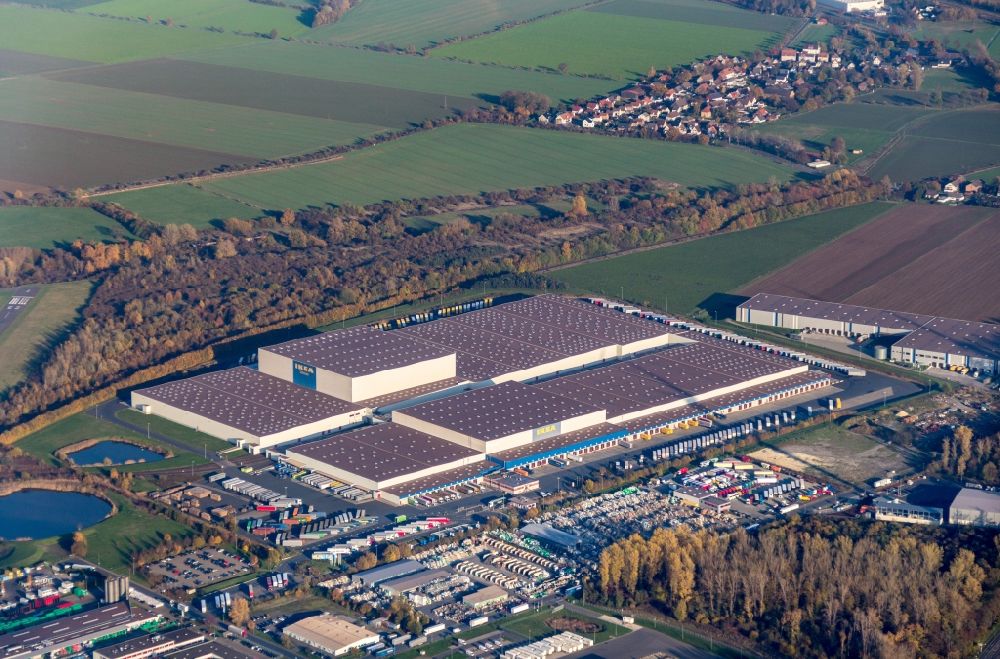 Salzgitter from above - Seat of the IKEA Distribution Services GmbH in Salzgitter im Bundesland Niedersachsen in Salzgitter in Lower Saxony