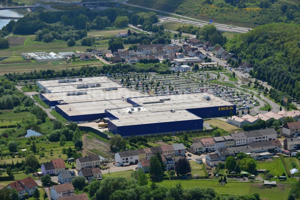 Aerial image Saarlouis - View of the IKEA furniture store / furniture store in Saarlouis in Saarland
