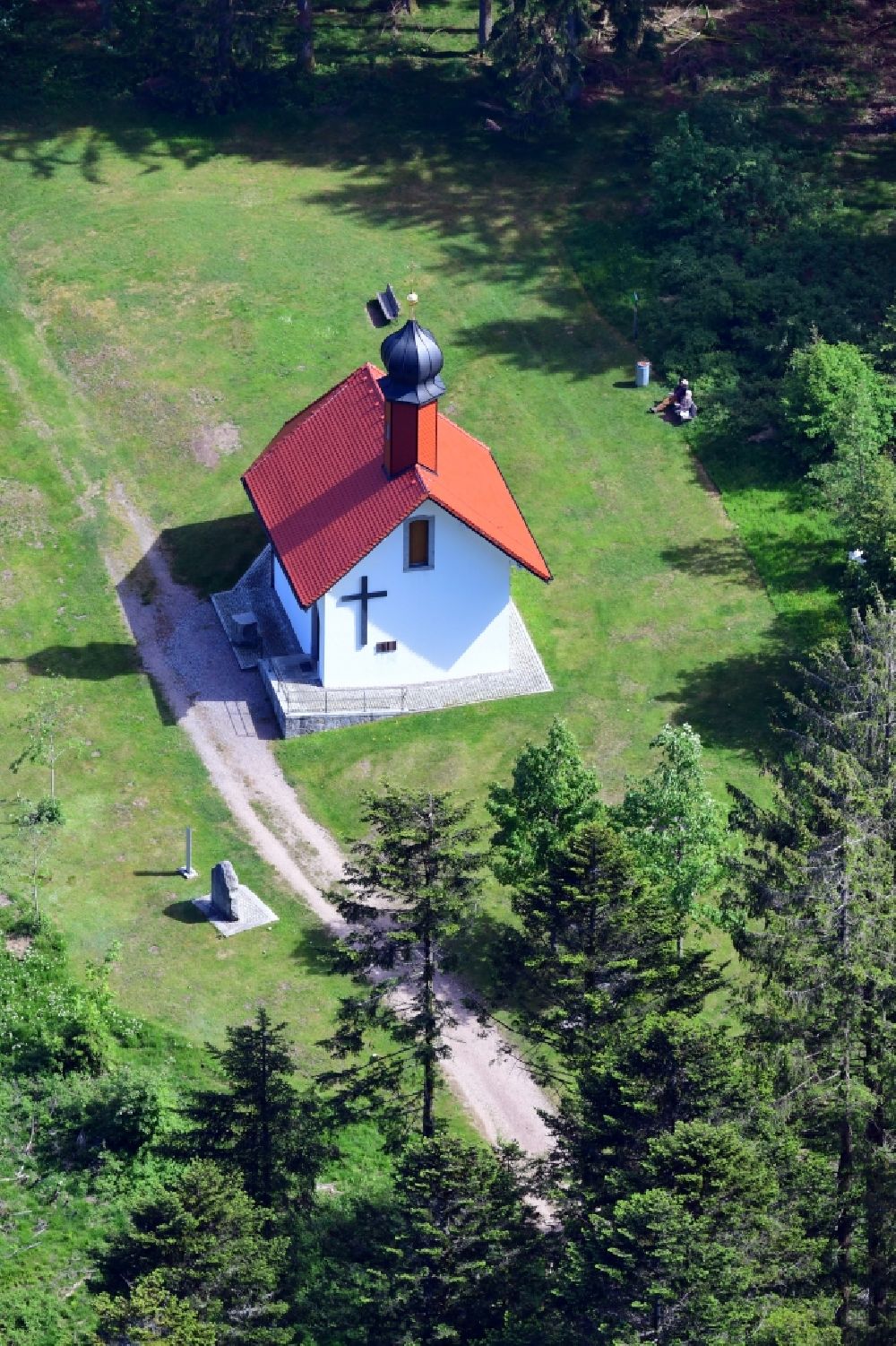 Aerial image Herrischried - Building of the chapel Oedlandkapelle near Hornberg in Herrischried in the Black Forest in the state Baden-Wurttemberg, Germany