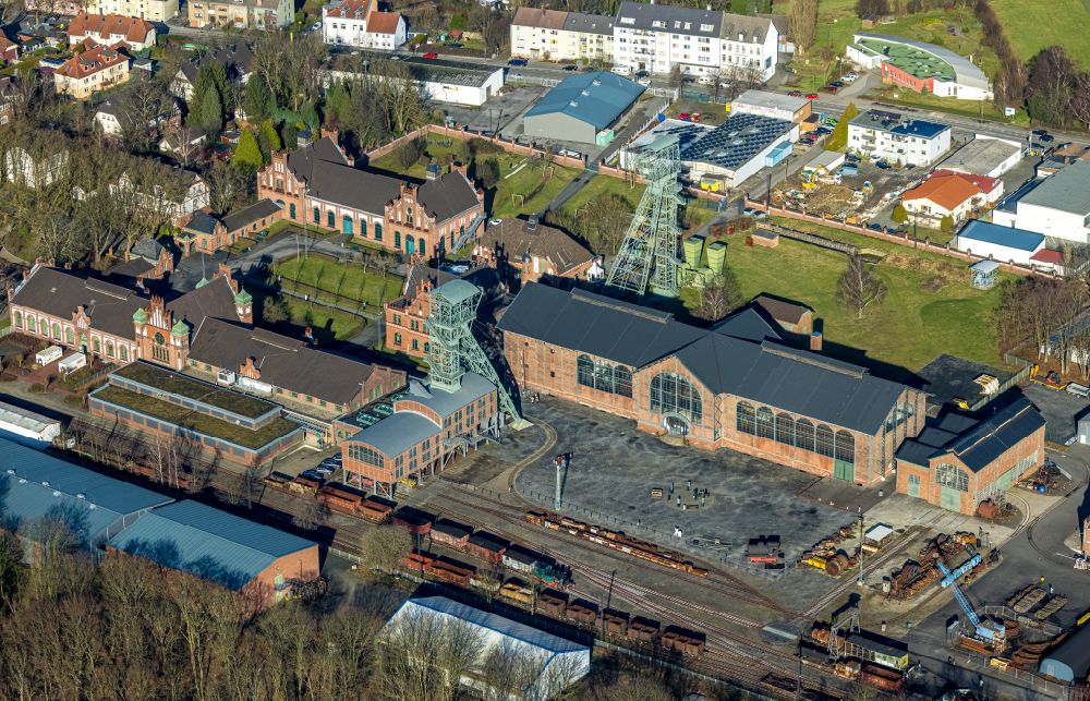 Dortmund from the bird's eye view: Industrial monument of the technical plants and production halls of the premises LWL-Industriemuseum Zeche Zollern on Grubenweg in the district Luetgendortmund in Dortmund in the state North Rhine-Westphalia, Germany