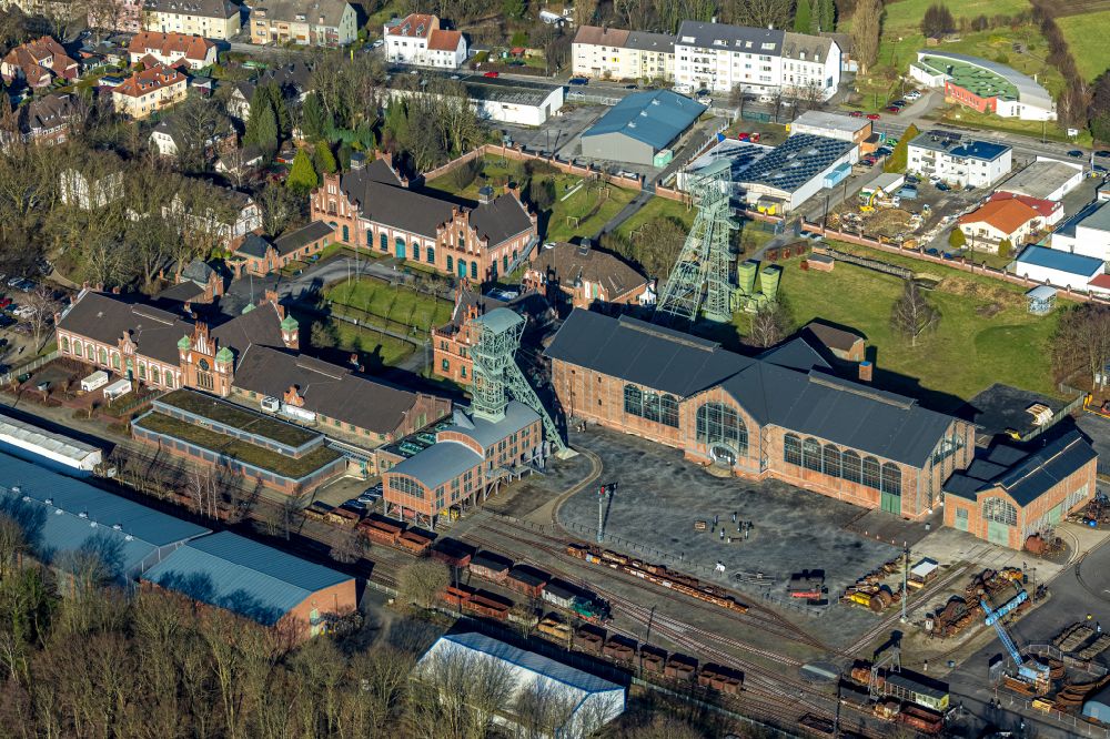 Aerial image Dortmund - Industrial monument of the technical plants and production halls of the premises LWL-Industriemuseum Zeche Zollern on Grubenweg in the district Luetgendortmund in Dortmund in the state North Rhine-Westphalia, Germany