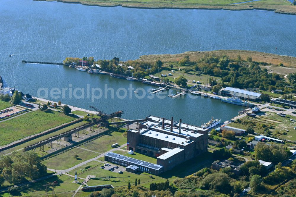 Aerial image Peenemünde - Industrial monument and museum of technical systems and models on the grounds of the Historic-Technical Museum Peenemuende in Peenemuende on the island of Usedom in the state Mecklenburg - Western Pomerania, Germany