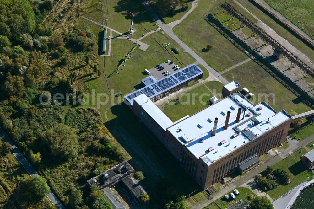 Aerial image Peenemünde - Industrial monument and museum of technical systems and models on the grounds of the Historic-Technical Museum Peenemuende in Peenemuende on the island of Usedom in the state Mecklenburg - Western Pomerania, Germany
