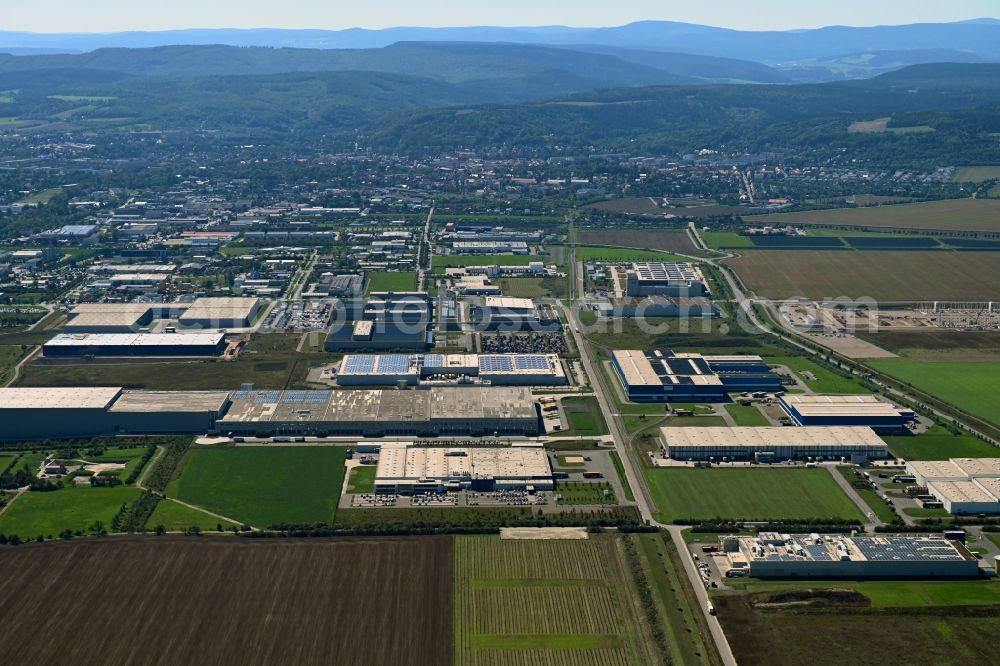Aerial image Amt Wachsenburg - Firmenansiedlungen im Industrie- und Gewerbegebiet Rudisleben in Amt Wachsenburg im Bundesland Thueringen, Deutschland