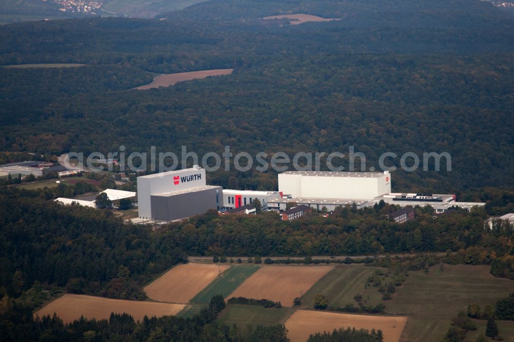 Aerial photograph Bad Mergentheim - Industrial and commercial area Wuerth Industrie Service GmbH in Bad Mergentheim in the state Baden-Wuerttemberg
