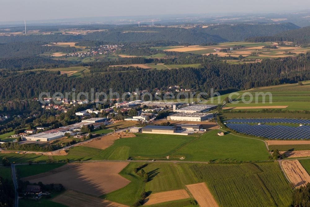Aerial image Betzweiler - Industrial and commercial area along the Hummelbuehlstrasse in Betzweiler in the state Baden-Wuerttemberg, Germany