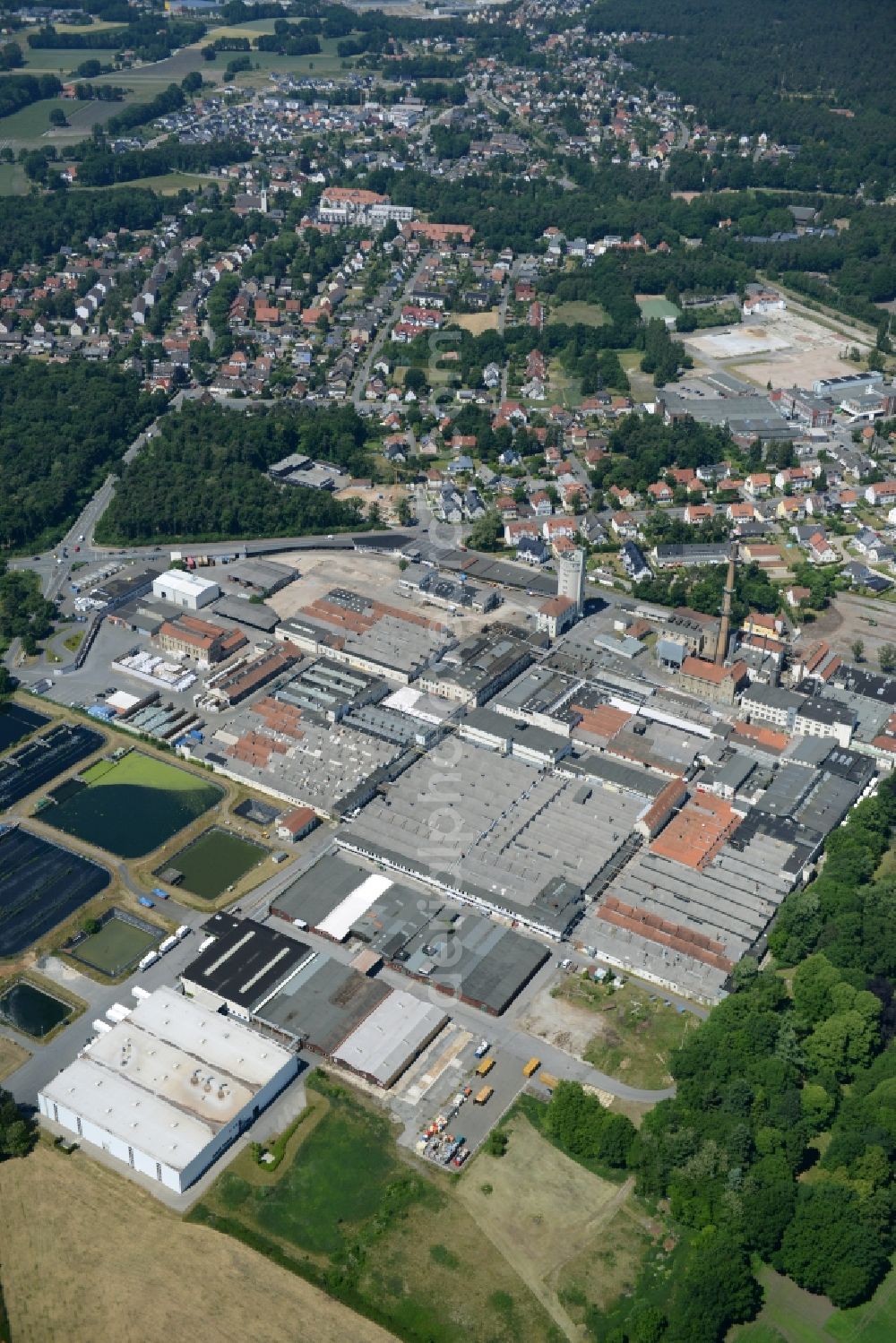 Aerial photograph Bielefeld - Industrial and commercial area Oeko-Tech Park Windelsbleiche GmbH in Bielefeld in the state North Rhine-Westphalia, Germany