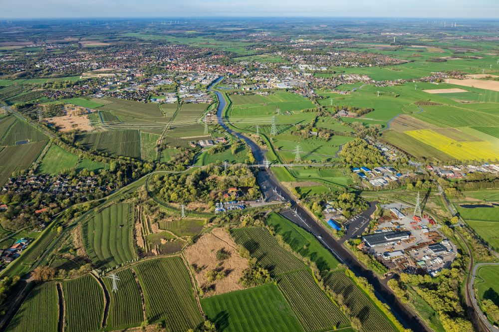 Aerial image Stade - Industrial and commercial area Brunshausen in Stade in the state Lower Saxony, Germany